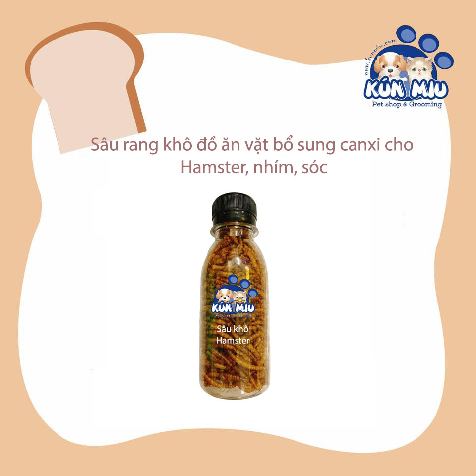 Sâu rang khô đồ ăn vặt bổ sung canxi cho Hamster, nhím, sóc