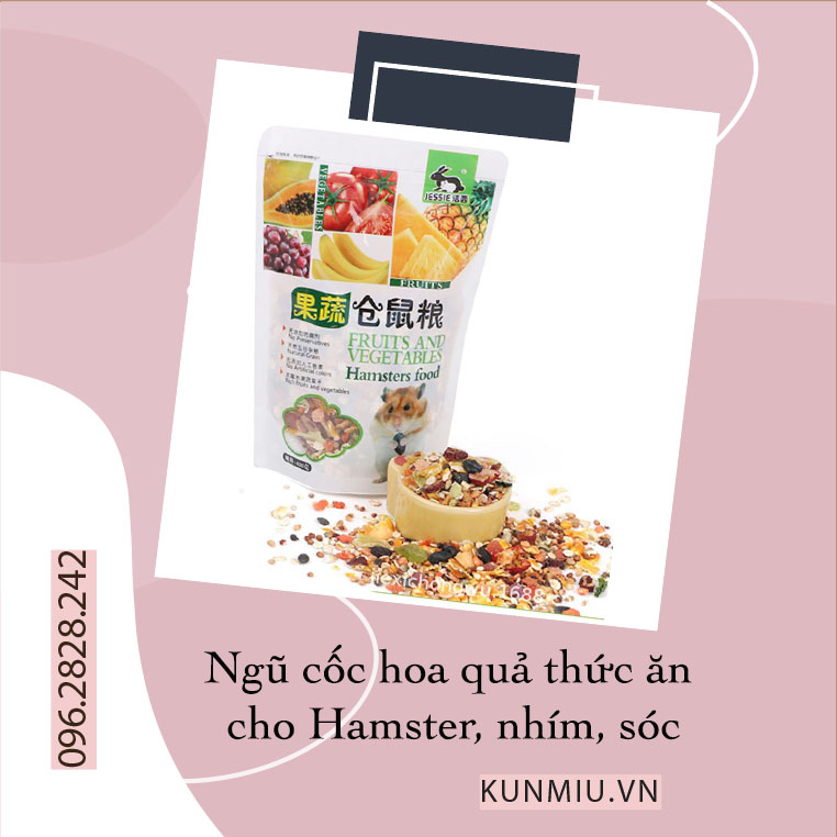 Ngũ cốc hoa quả thức ăn cho Hamster, nhím, sóc