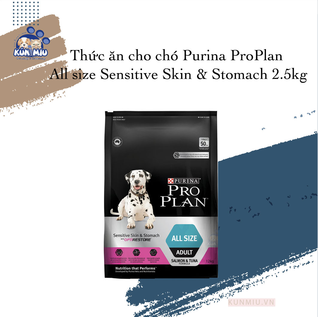 Thức ăn cho chó Purina ProPlan All size Sensitive Skin & Stomach 2.5kg