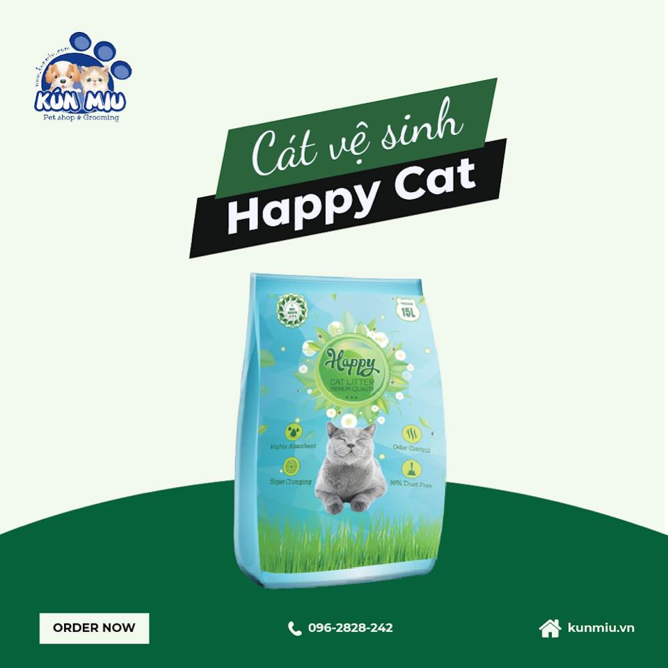 Cát vệ sinh Happy Cat hương cà phê 15L