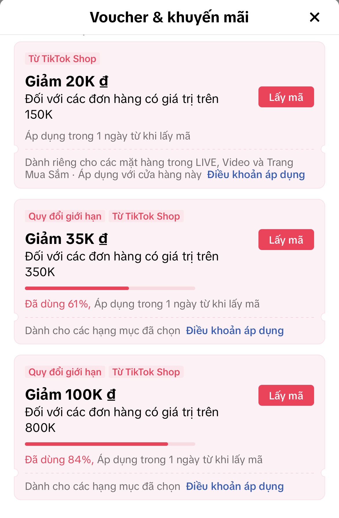 Voucher cực hot cực nhiều tại Tiktokshop