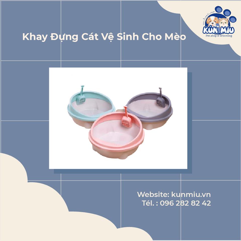 Khay đựng cát cho mèo hình tròn