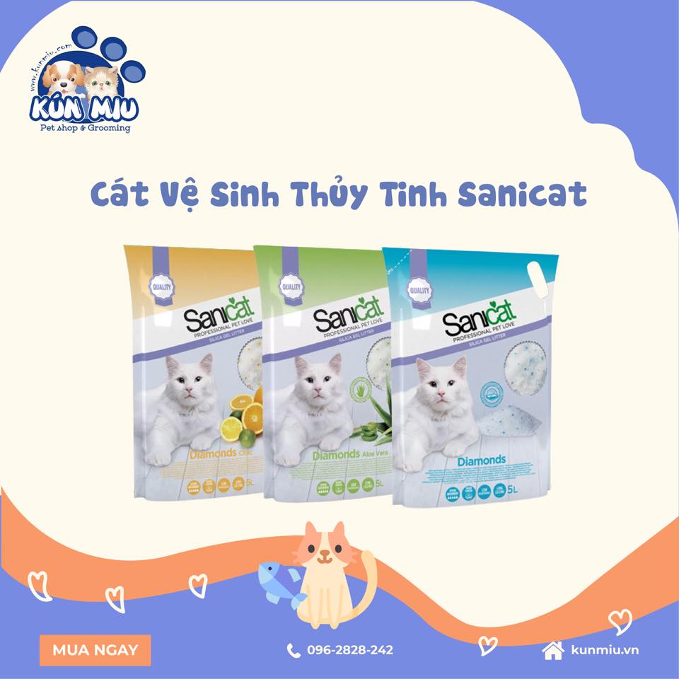 Cát vệ sinh thủy tinh Sanicat