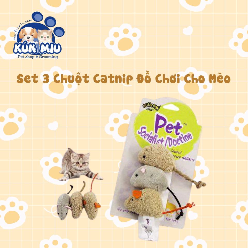 Set 3 chuột catnip đồ chơi cho mèo
