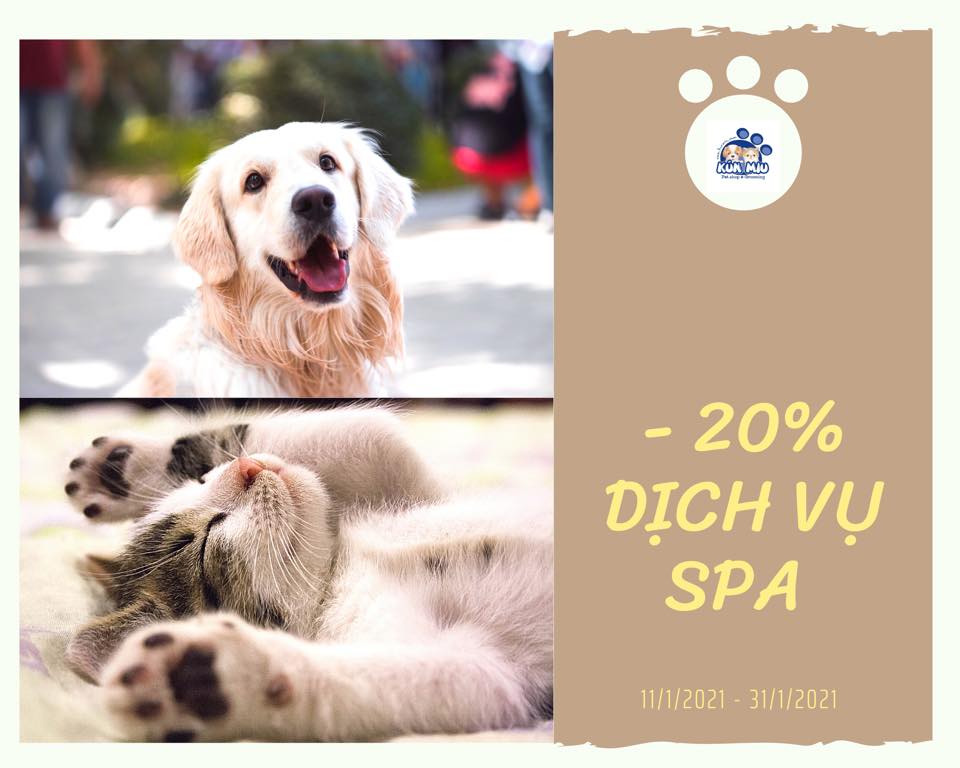 Giảm giá 20% dịch vụ Spa Kún Miu