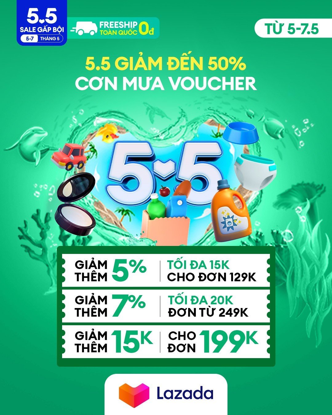 CƠN MƯA VOUCHER LAZADA