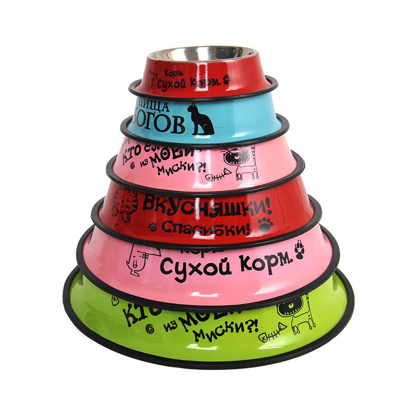 Bát ăn inox cho chó mèo nhiều màu (BT)