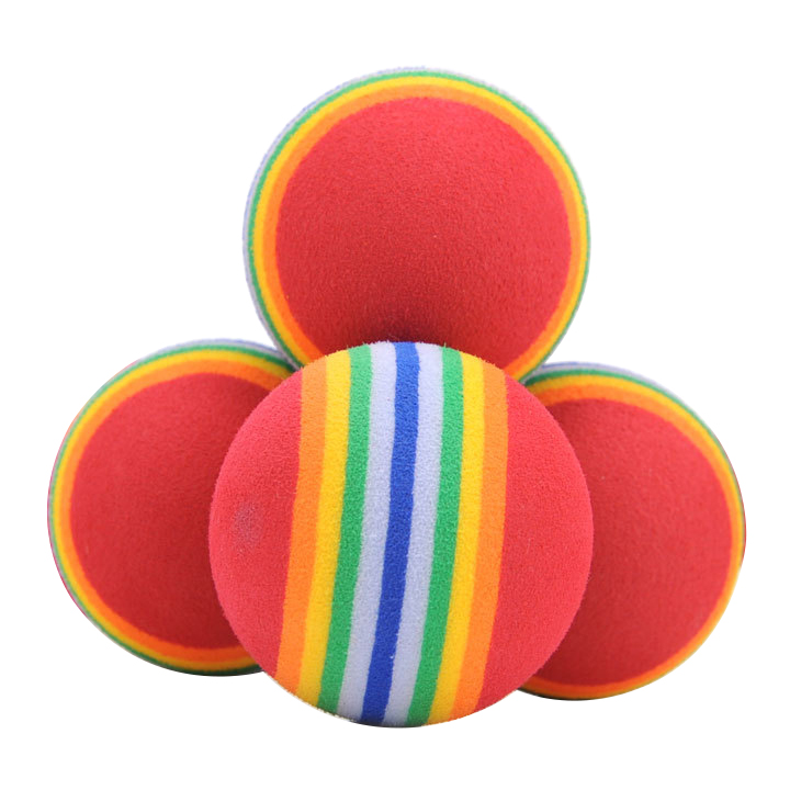 Bóng xốp đồ chơi kẻ 7 màu cho chó mèo