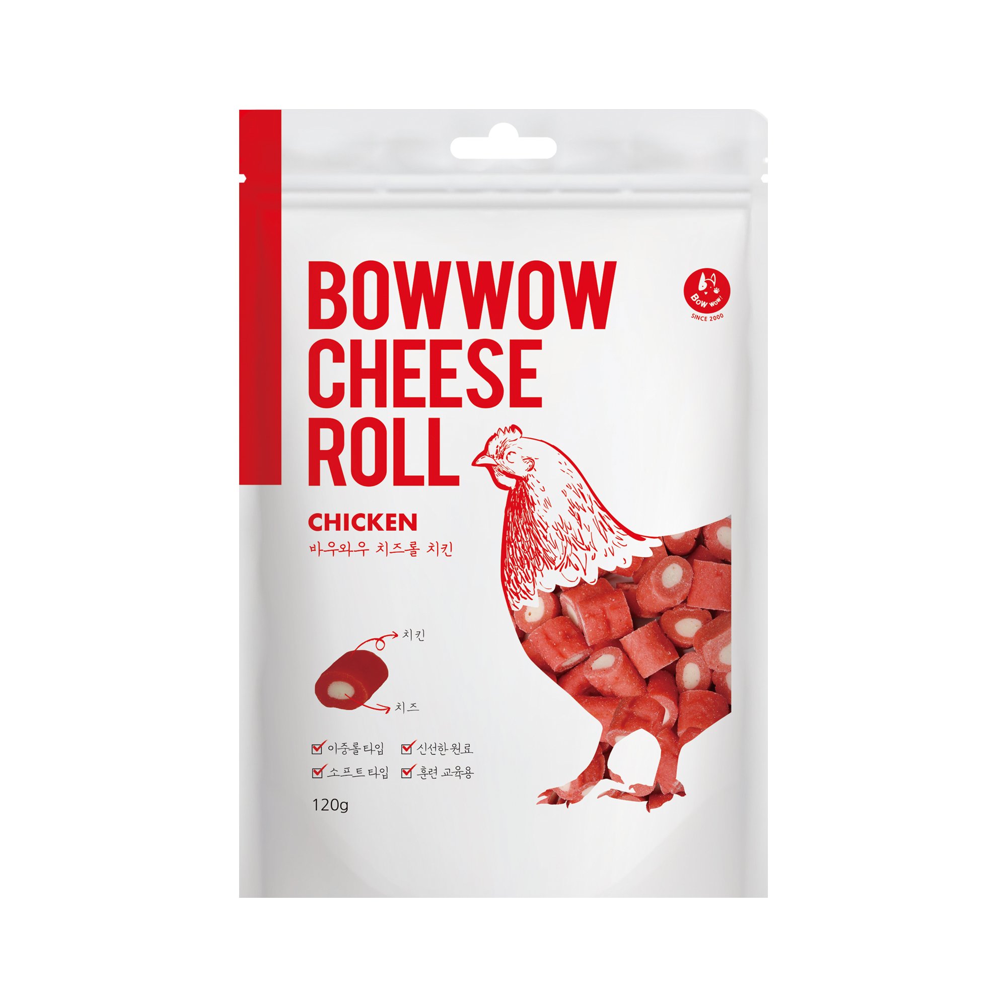 Phô mai cuộn cho chó Bow wow cheese roll 120g