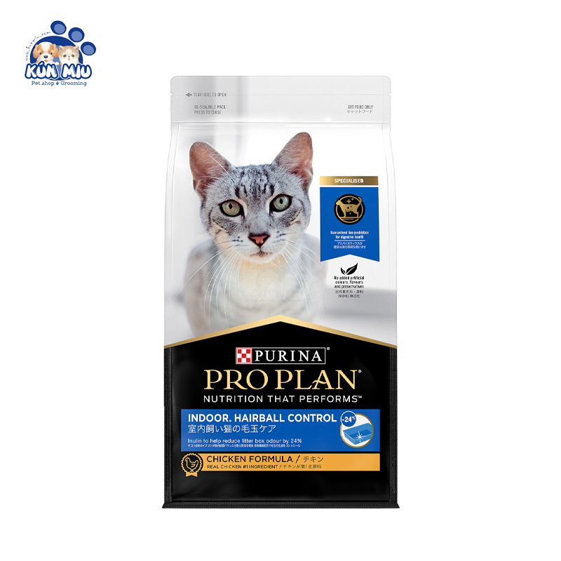 Thức ăn khô cho mèo ProPlan Indoor & Hairball