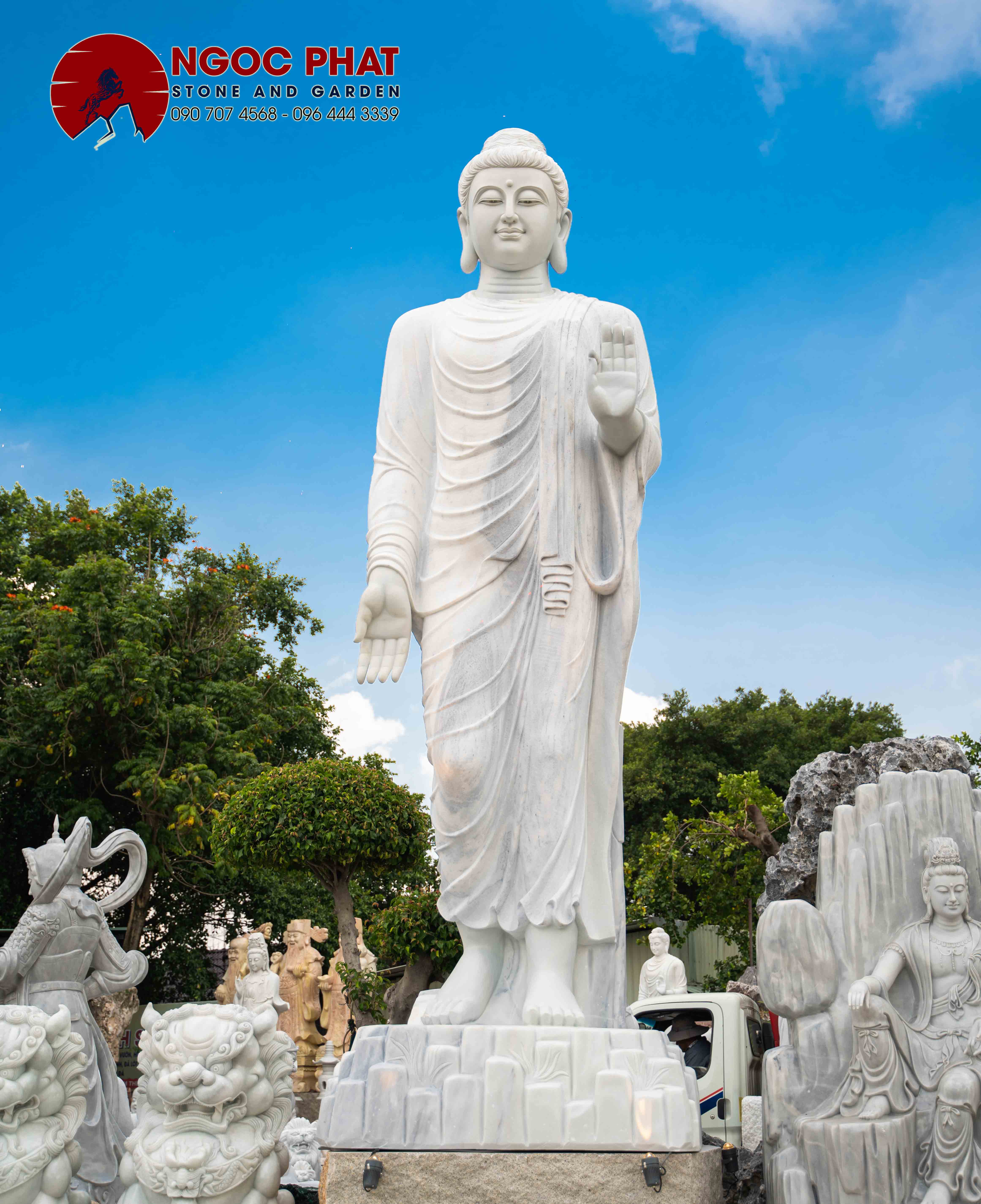 Tượng Phật Đá Bổn Sư Thích Ca bằng đá (5m)