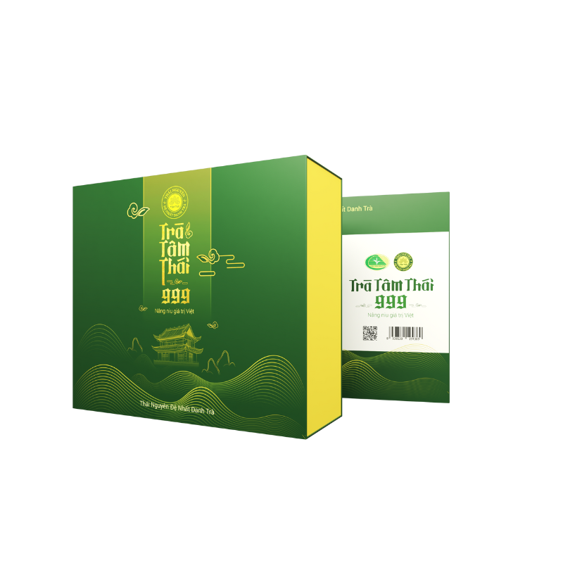 Trà Đinh Cao Cấp hộp cứng 400g( 4 gói 100g) - Trà Tâm Thái 999 hộp 400g