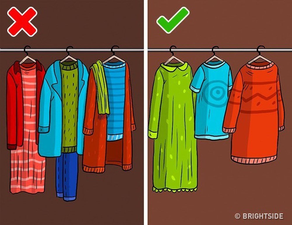 cách treo quần áo trong tủ