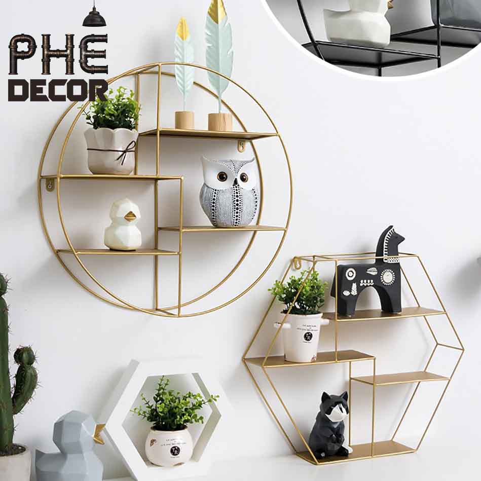 Set Giá Gỗ Hình Học Treo Tường