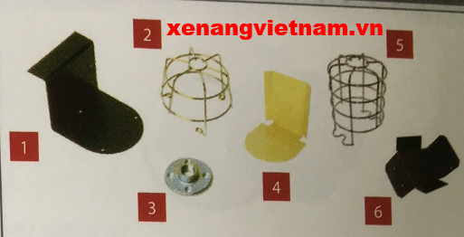 Các phụ kiện gắn đèn cảnh báo xe nâng