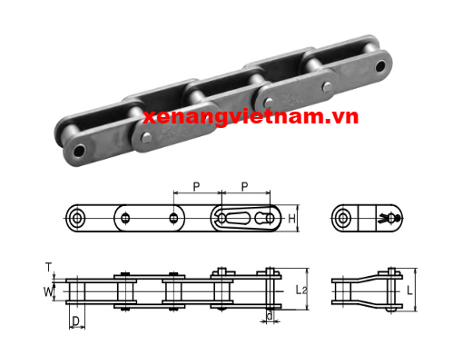 Xích băng tải bước đôi Tsubaki-Fenner-Kana-Dongbo-Donghua