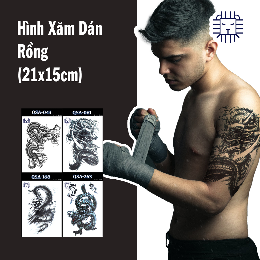 Hình xăm dán tattoo sói XQB-485 có hàng tại Candyshop88