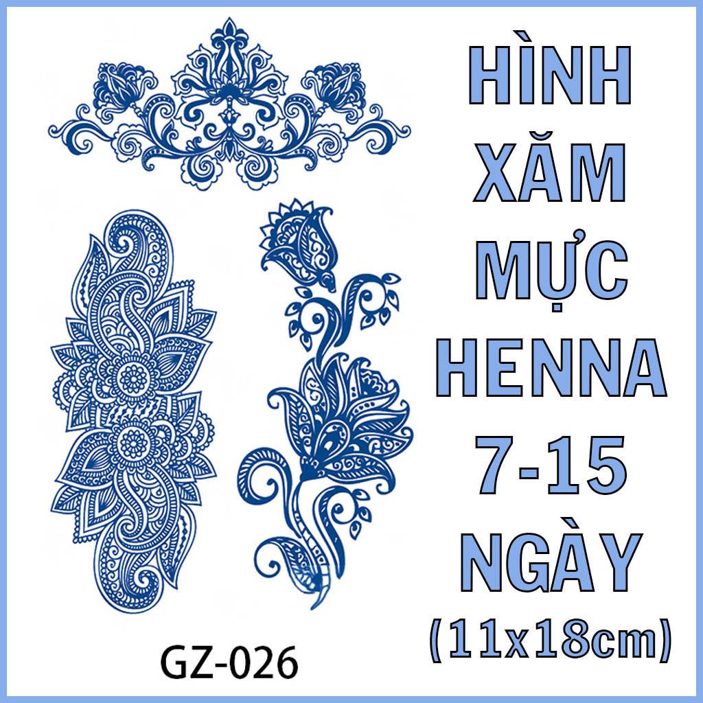 Hình Xăm Dán Mực Henna Cô Gái Geisha GZ120 11x18cm Leo Shop