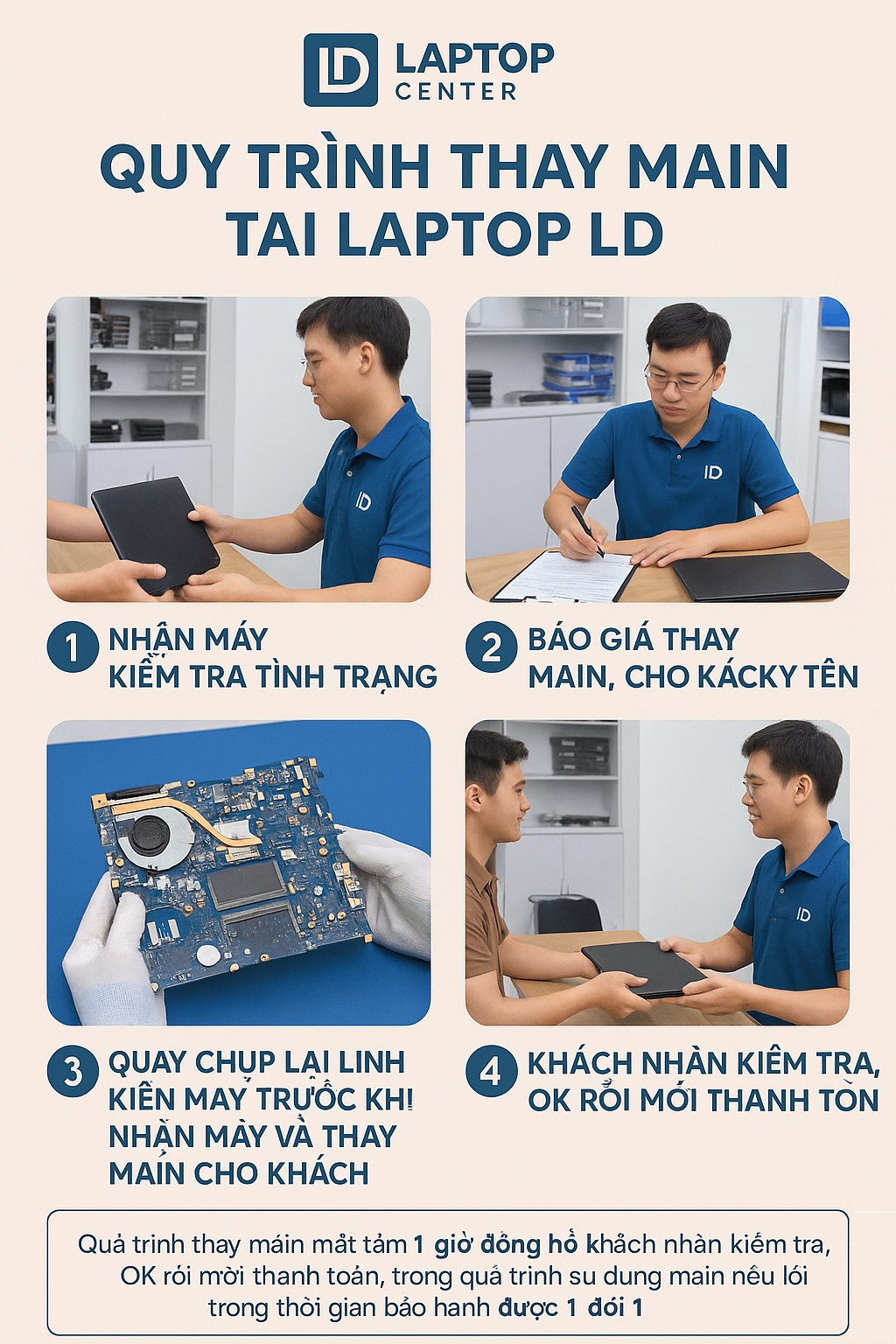Quy trình thay main tại Laptop LD | Thay main laptop nhanh