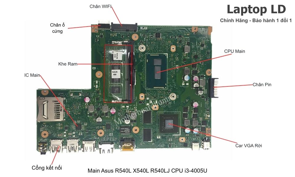 Main laptop Asus R540L/X540L/R540LJ CPU i3-4005U chính hãng, bảo hành 1 đổi 1