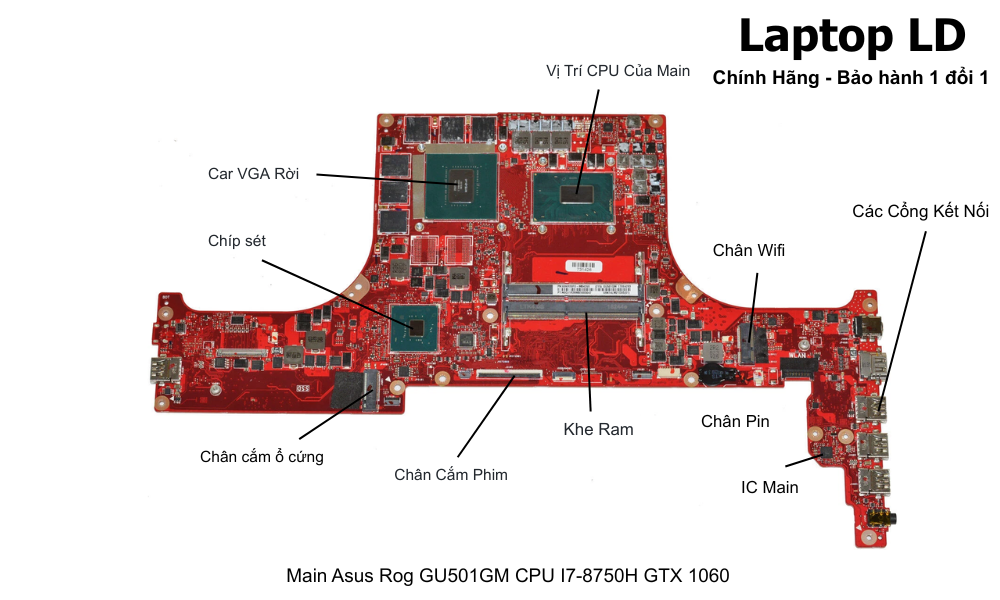 Main laptop Asus ROG GU501GM i7-8750H GTX 1060 chính hãng