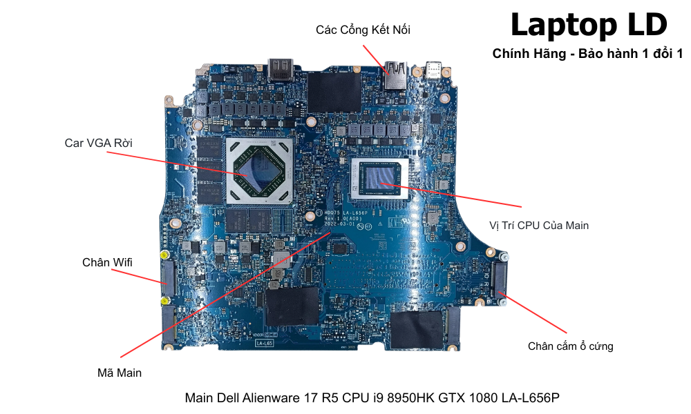 Main laptop Dell Alienware 17 R5 i9-8950HK GTX 1080 chính hãng