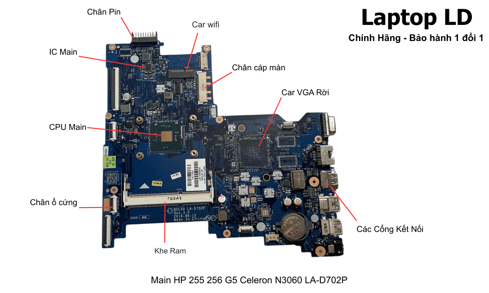 Main laptop HP 255 256 G5 Celeron N3060 LA-D702P chính hãng