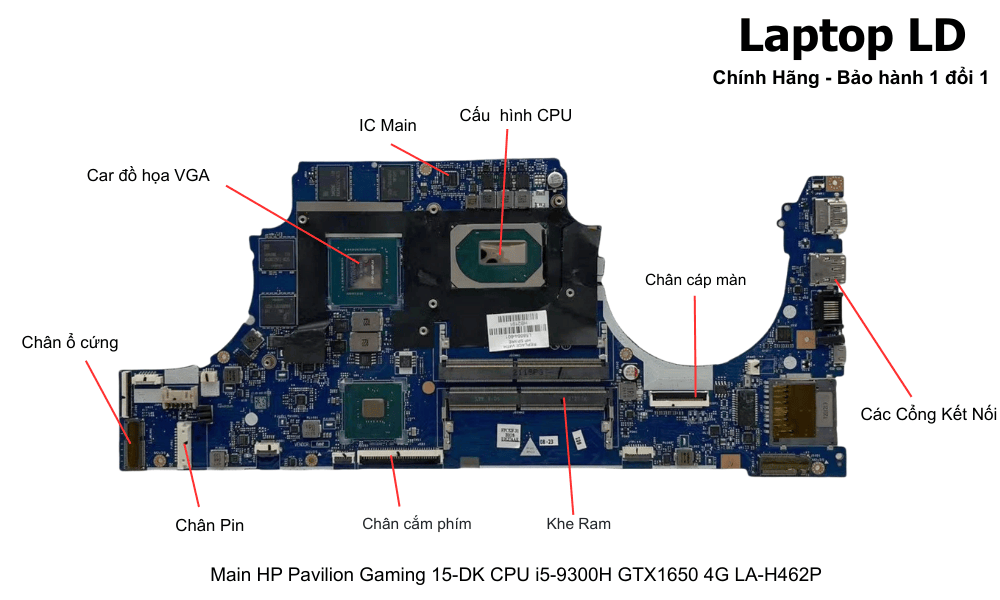 Main laptop HP Pavilion Gaming 15-DK i5-9300H GTX1650 4GB chính hãng