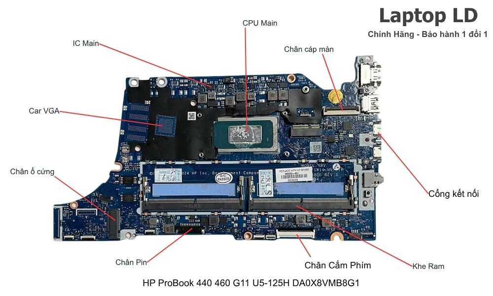 Main laptop HP ProBook 440/460 G11 CPU Ultra 5-125H mã DA0X8VMB8G1 chính hãng, bảo hành 1 đổi 1