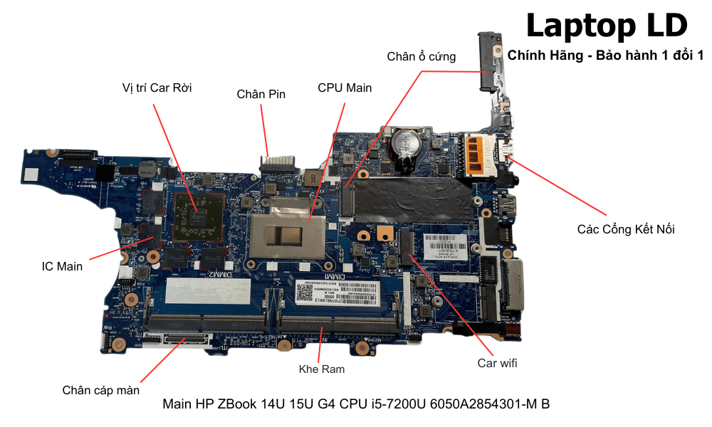 Main laptop HP ZBook 14U 15U G4 i5-7200U 6050A2854301-M B chính hãng