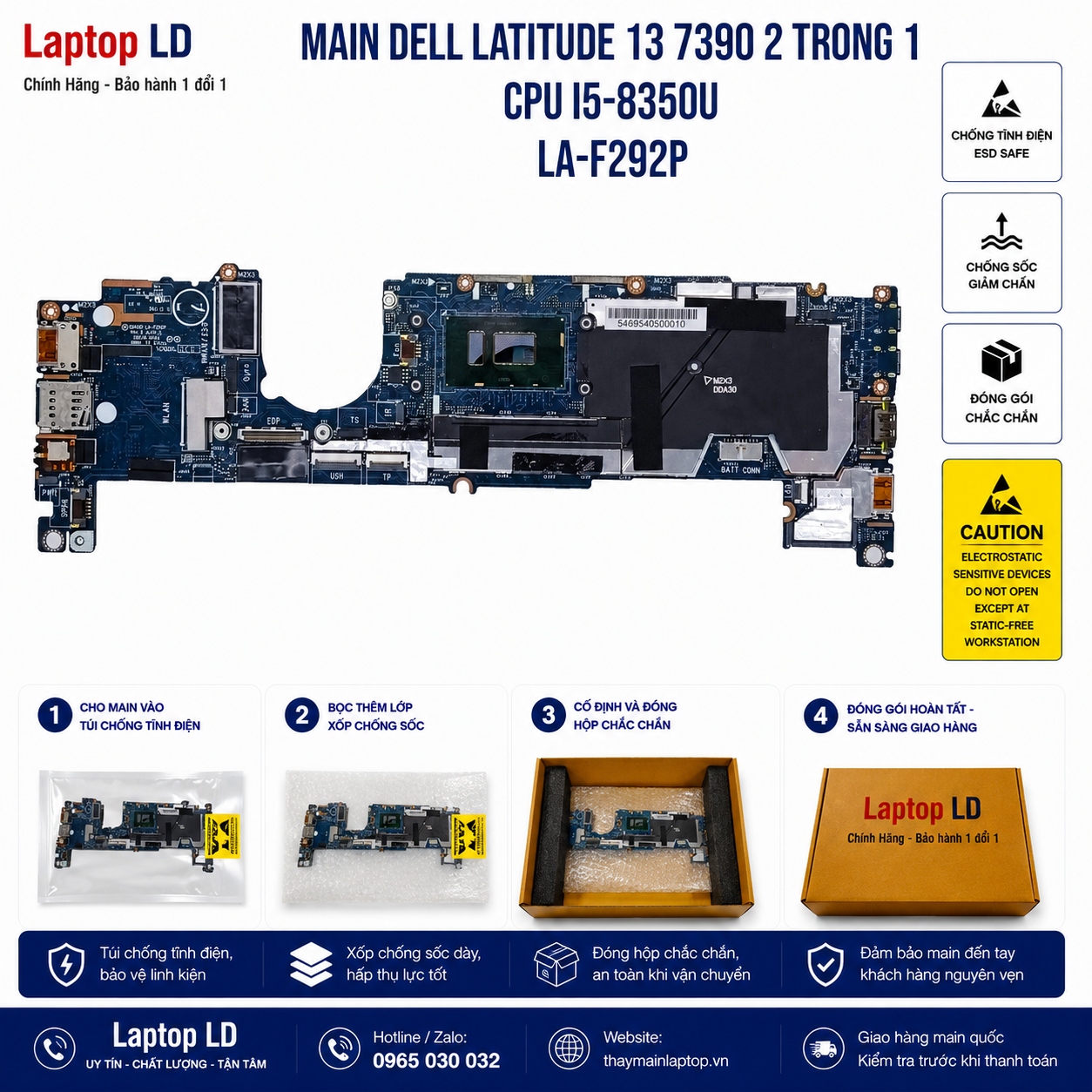 Gói hàng main Dell Latitude 7390 2-in-1 LA-F292P