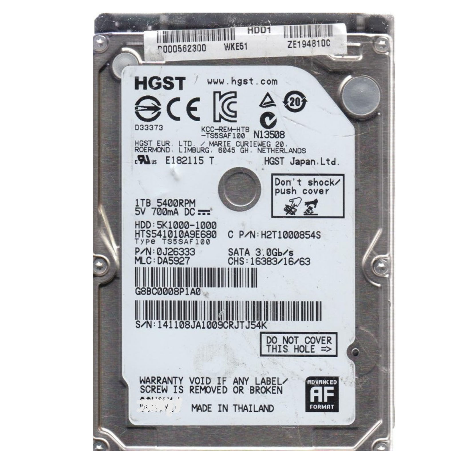 Thay ổ cứng HDD laptop HGST 1TB 5400RPM 