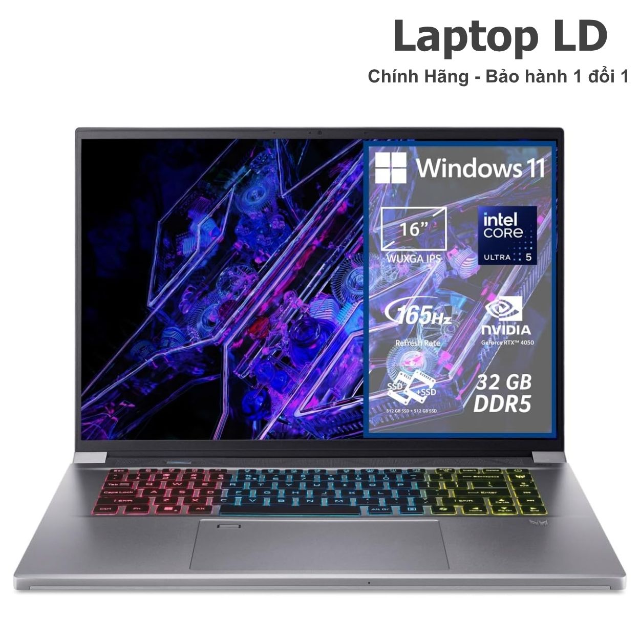 Mainboard Acer Predator Triton Neo 16 PTN16-51-52C0 Core Ultra 5 125H tổng quan — Laptop LD