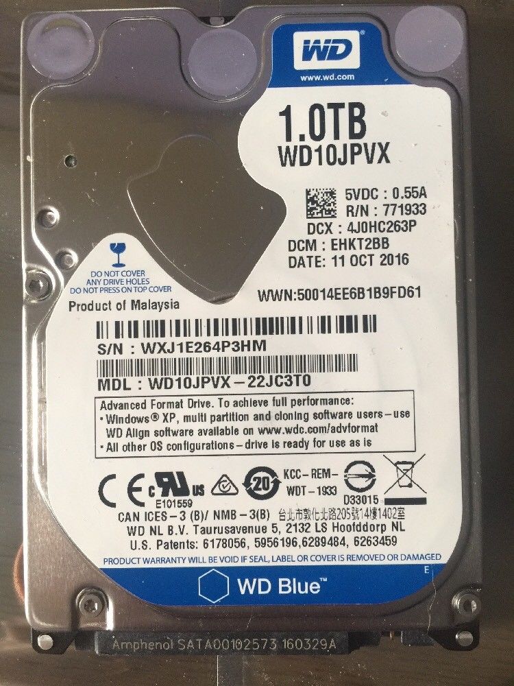Thay ổ cứng HDD laptop 1TB 5400RPM