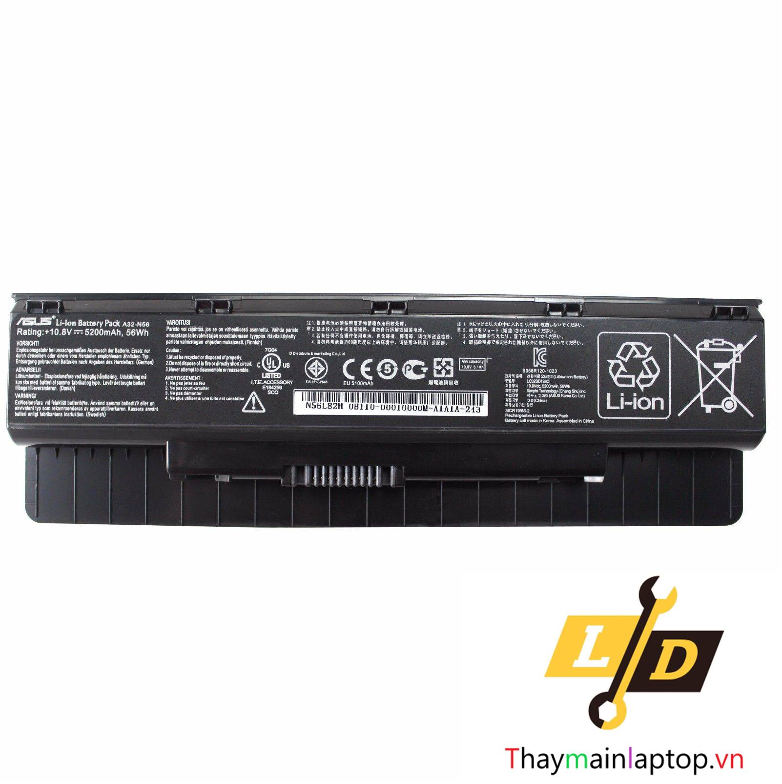 Thay pin ASUS A32-N56 A31-N56 N76 N46 N46V N46VM N56 N56V N56VZ N56VM