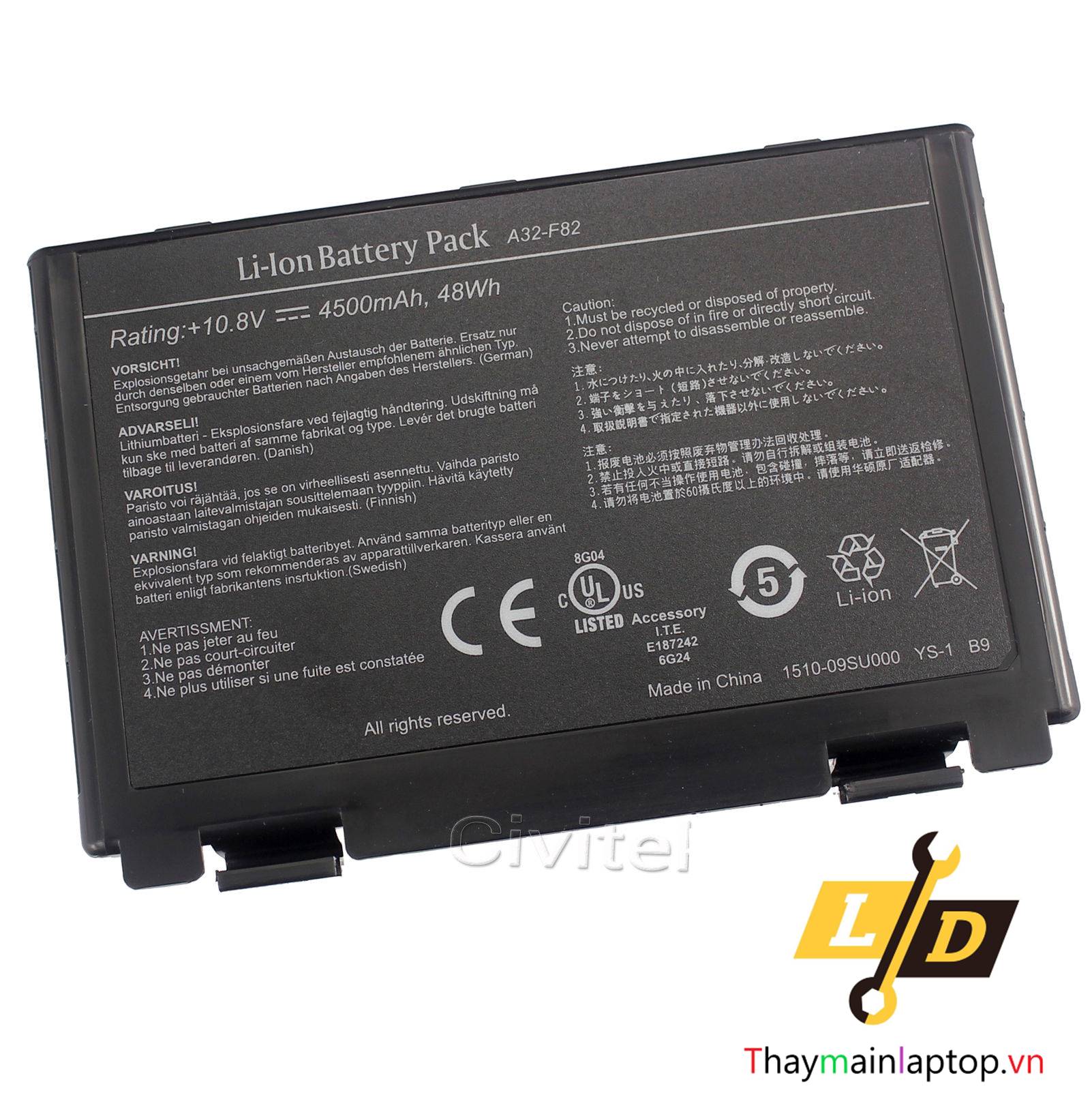 Thay pin ASUS K40IL K70AB X5DC X8AAF K40IJ K40IN K50AB-X2A K50IJ