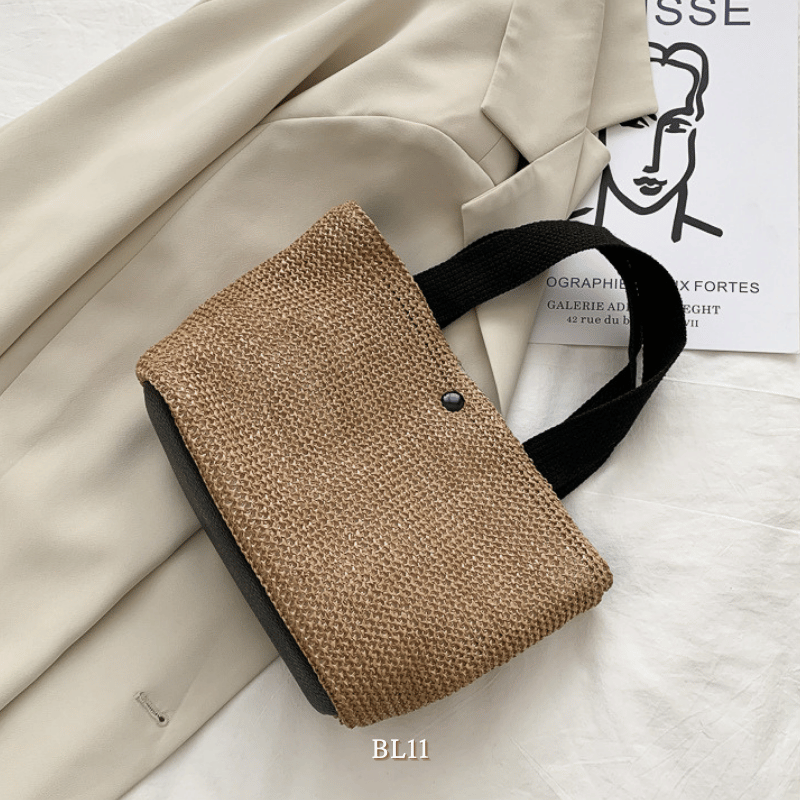 Túi tole cói may thủ công BL11