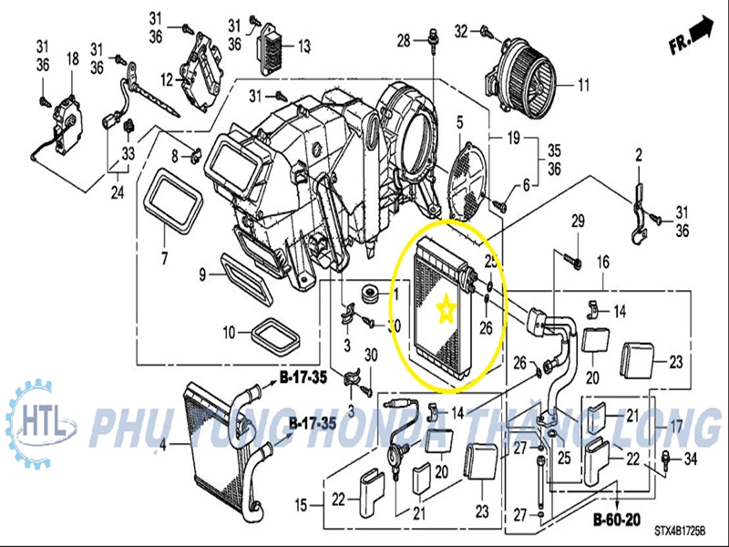 Giàn lạnh sau Honda Acura MDX 2008 - 2011