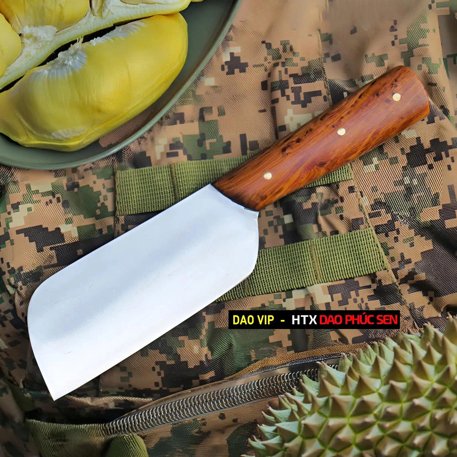 Lưỡi dao được rèn từ thép trắng cao cấp