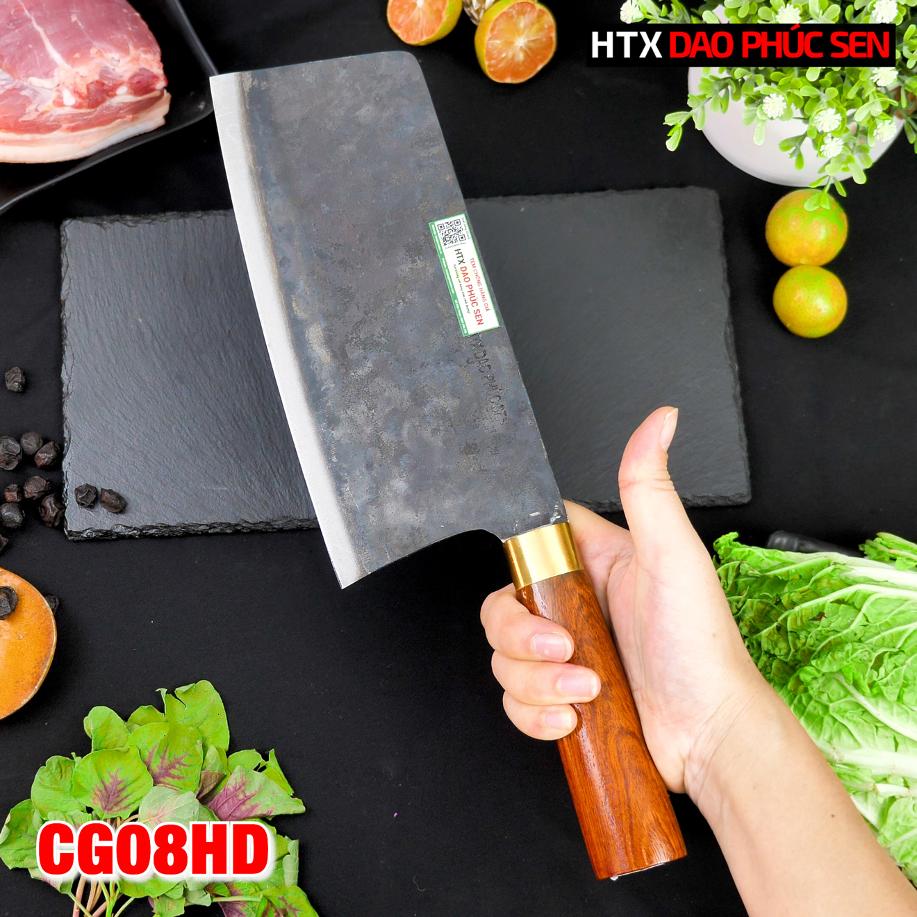 Dao chặt gà CG08HD chuyên dùng để chặt gà vịt, băm thịt,...