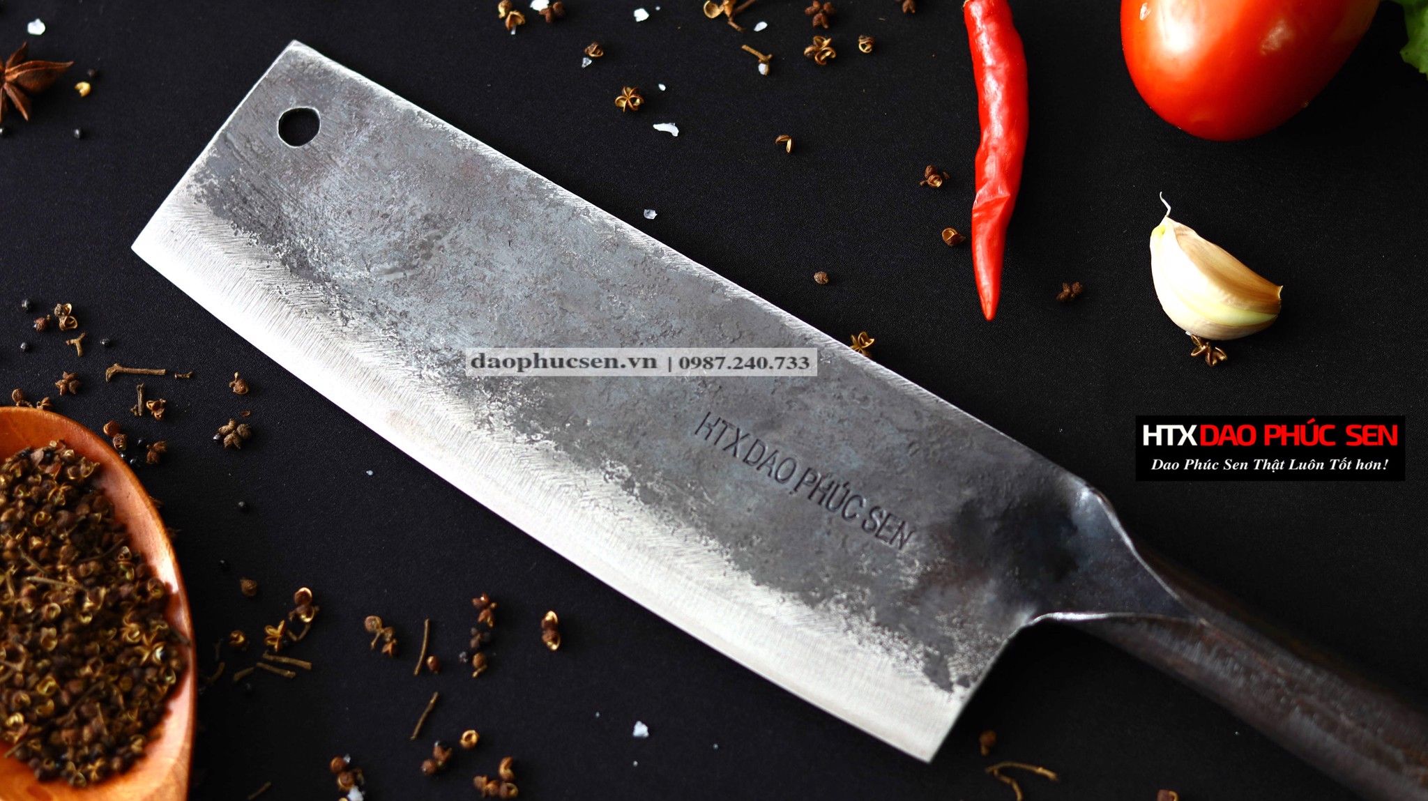 Dao thái sắc bén - Cán sắt Thép nhíp ô tô S02