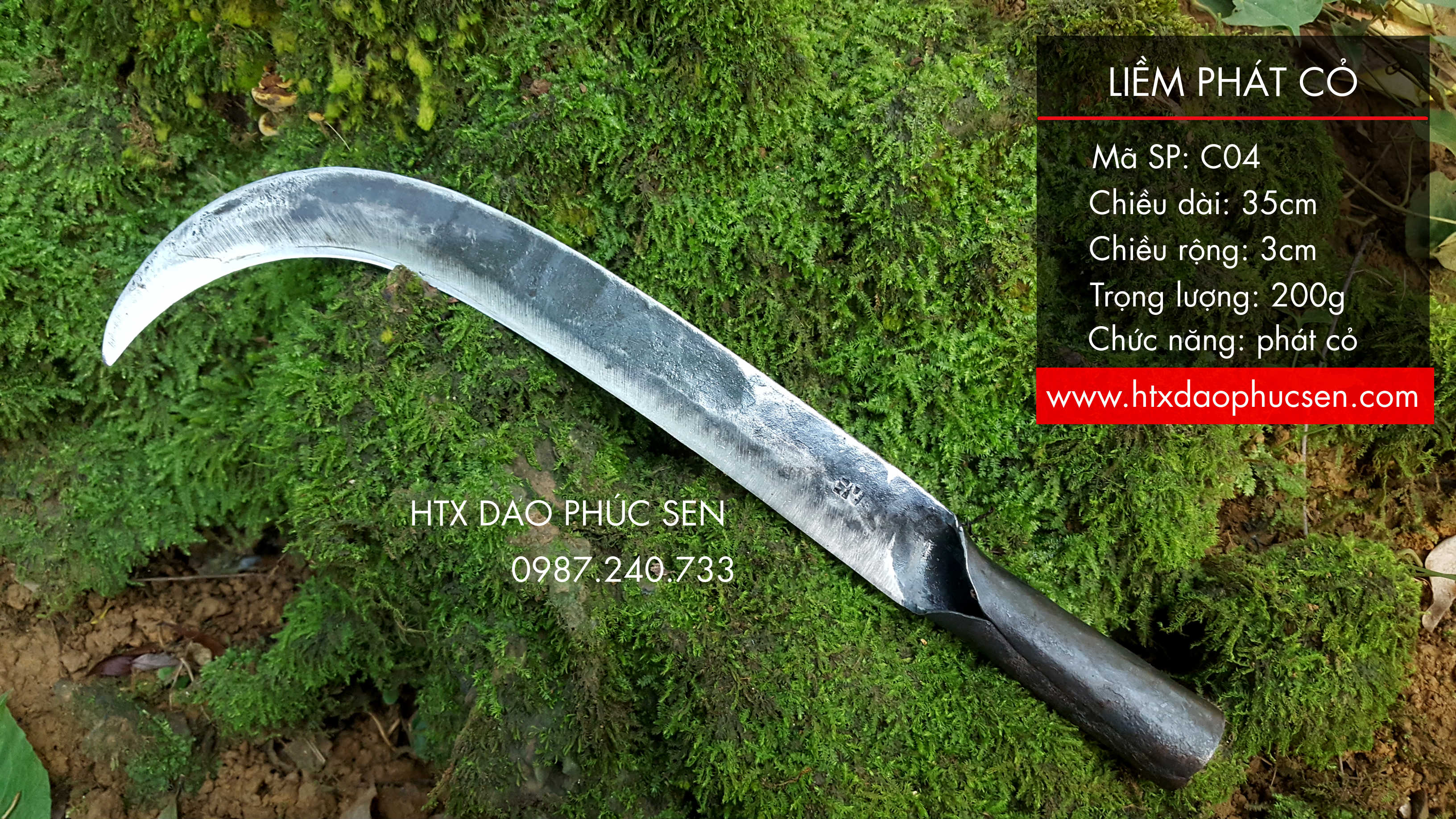 Sản phẩm được rèn từ chất liệu thép nhíp xe ô tô giữ sắc lâu và dễ mài lại