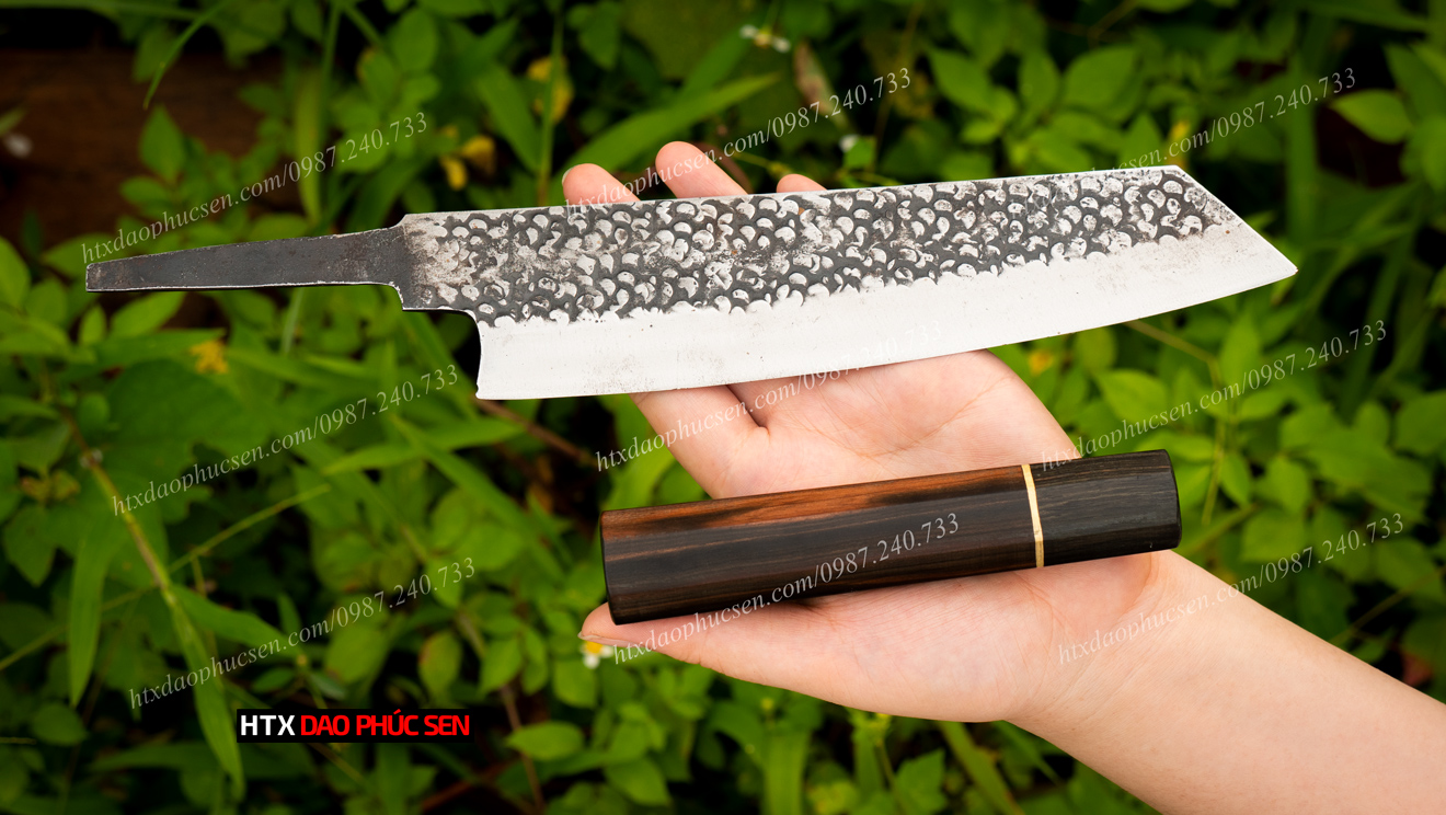 Cán dao Nhật bát giác gỗ mun- CN03