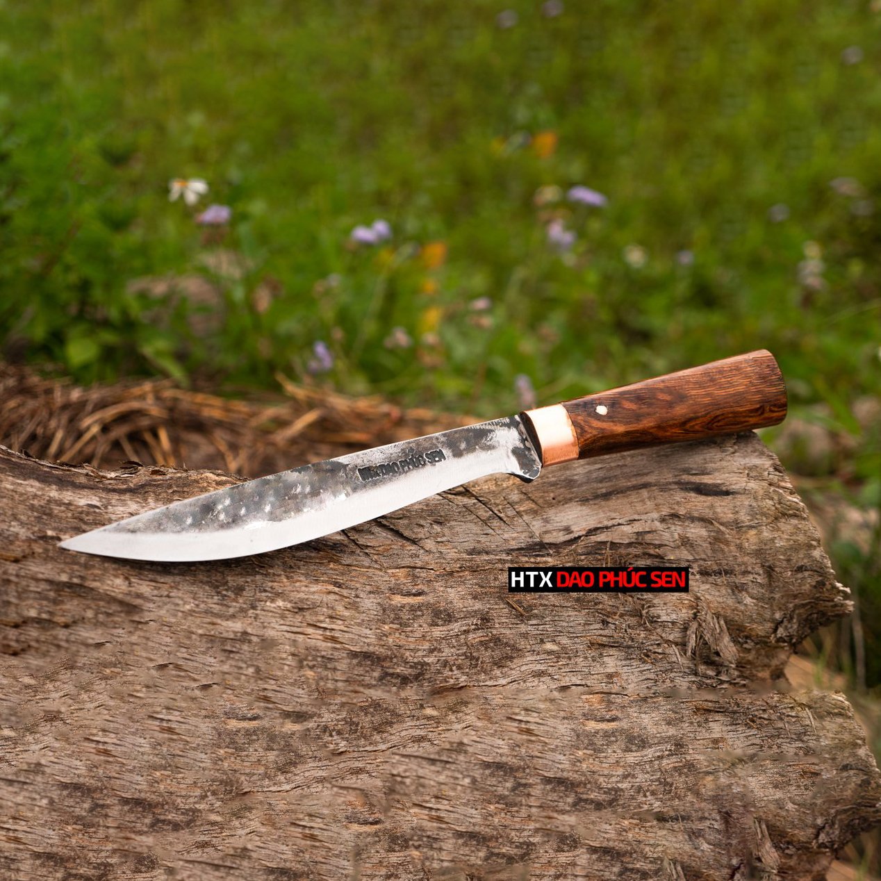 Dao thái lọc sắc bén - Thép nhíp oto - Cán cẩm khâu đồng đỏ - DL22DD