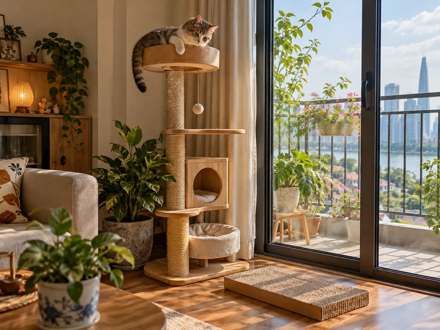 Đa dạng các thiết kế bàn cào giấy, trụ cào đứng hay cây cào nhiều tầng phù hợp với từng sở thích và không gian nhà.