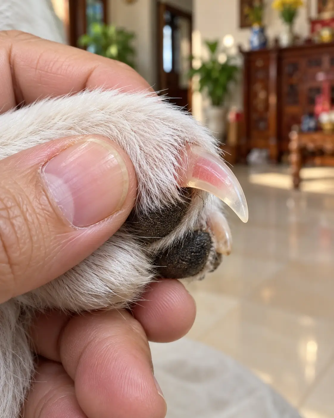 Quan sát phần tủy móng màu hồng dưới ánh sáng giúp bạn xác định vạch cắt an toàn, tránh làm chảy máu.