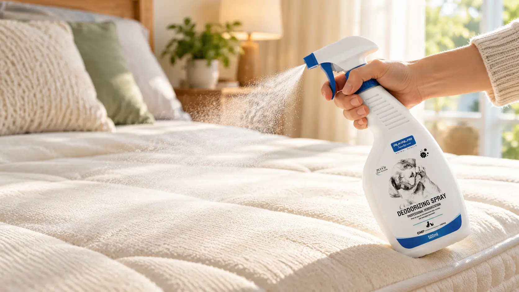 Xịt khử mùi nước tiểu chó mèo trên nệm