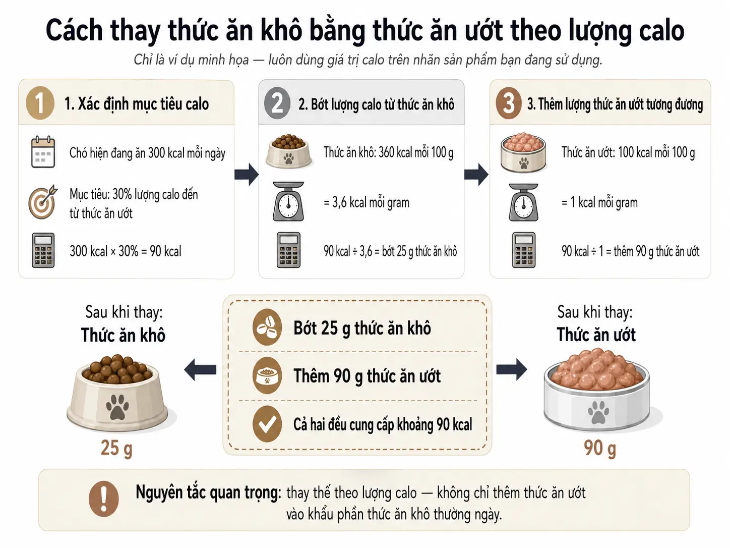 so sánh kcal giữa pate và hạt