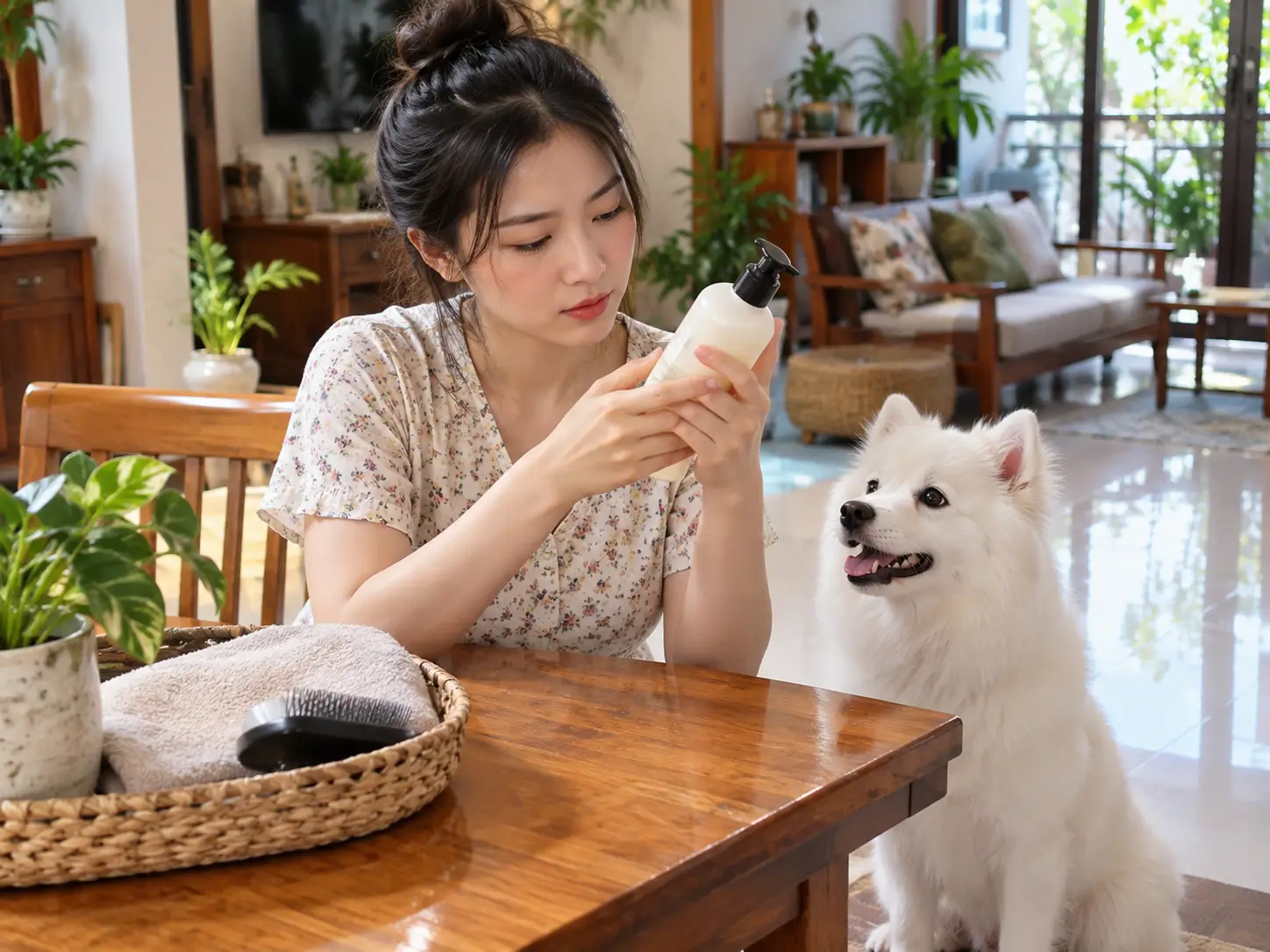 Kiểm tra kỹ độ pH và thành phần dưỡng ẩm giúp chọn đúng dòng sữa tắm an toàn cho da chó lông trắng.