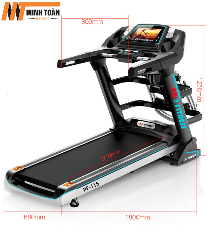kích thước Máy Chạy Bộ Điện Pro Fitness PF-115